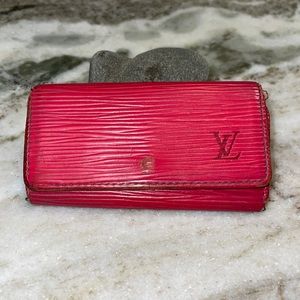 Louis Vuitton Red Epi Leather 4 Key Case